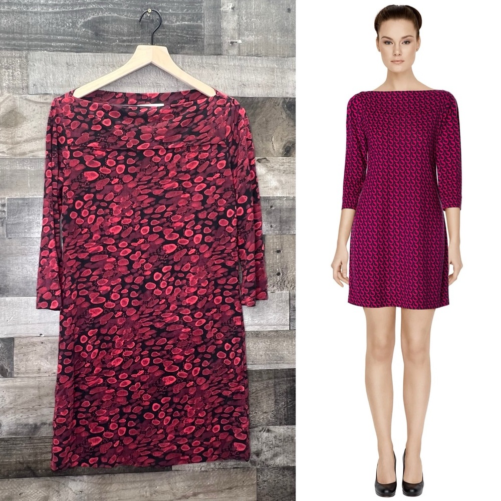 Diane Von Furstenberg Ruri Silk Elegant Red Patterned Dress